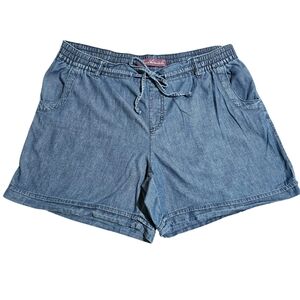Gloria Vanderbilt Chambray Pullon Shorts Loosefit Blue Womens Large